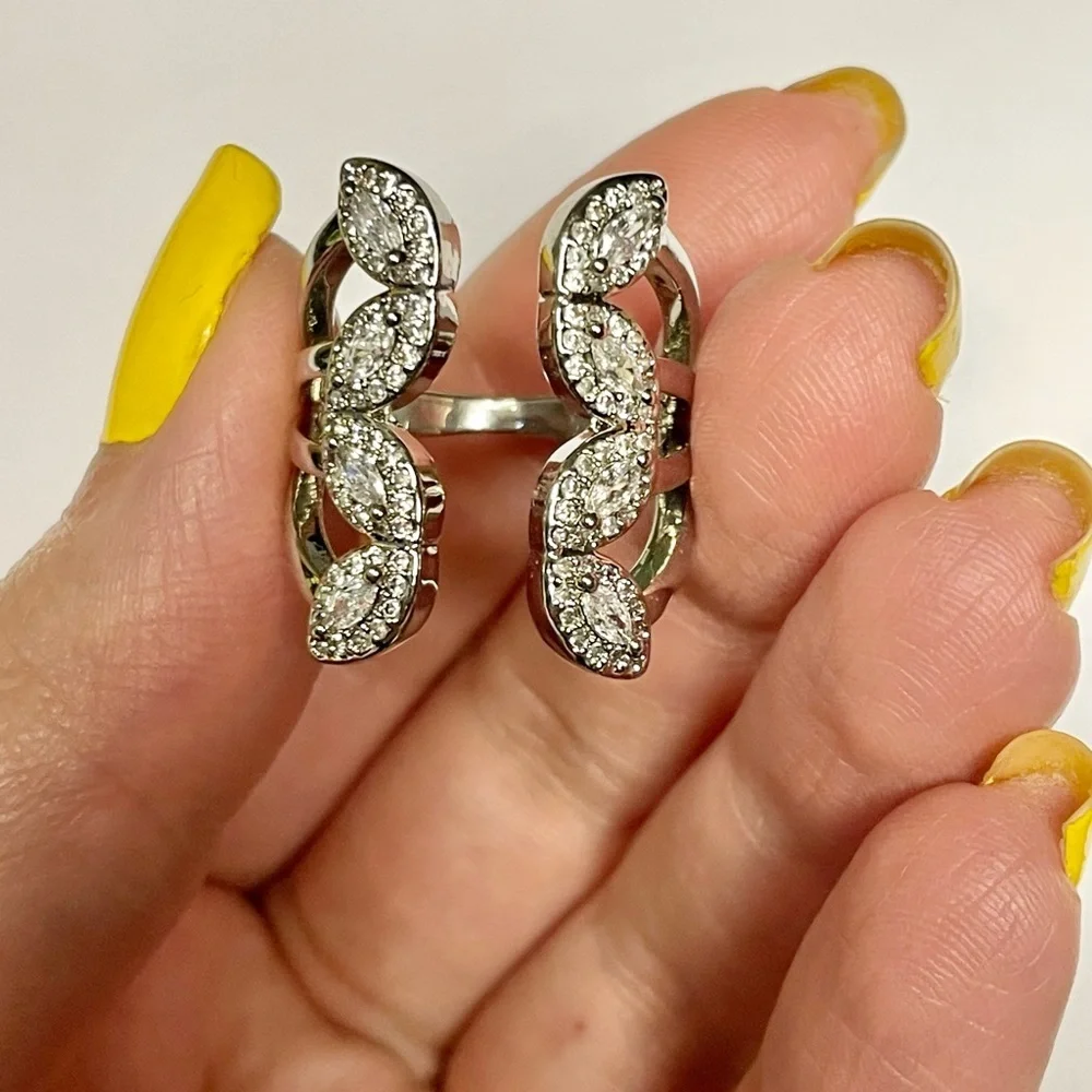 Silver butterfly cocktail ring